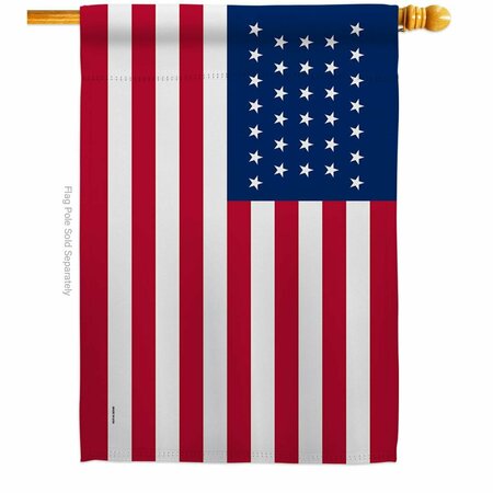 GUARDERIA 28 x 40 in. United State 1858-1859 American Old Glory House Flag with Double-Sided Banner Garden GU3953811